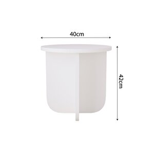 I0140 Beca Yan Sehpa 40 Cm Beyaz Yan Sehpa Kahve Sehpası Küçük Alanlar Küçük Sehpa Minimalist Modern