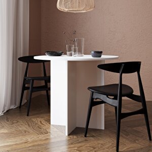 Linet L0120 Yuvarlak Yemek Masası Beyaz
