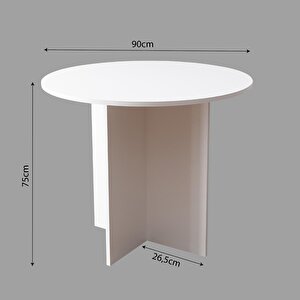 Linet L0120 Yuvarlak Yemek Masası Beyaz