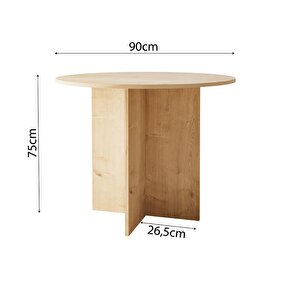 L0110 Linet Yuvarlak Yemek Masası Salon Mutfak Masası 4 Kişilik – Safir