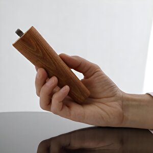 8 Adet Ahşap Ayak 12 Cm Koyu Meşe M8 Civatalı Bağlantı Aparatlı Dolap Mobilya Koltuk Kanepe Destek Ayağı Ayakları