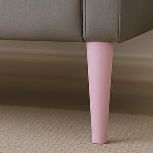 8 Adet Ahşap Ayak 15 Cm Açık Pembe M8 Civatalı Bağlantı Aparatlı Dolap Mobilya Koltuk Kanepe Destek Ayağı Ayakları