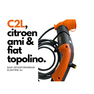 Citroen Ami Ve Fiat Topolino Ac Şarj Kablosu, 3mt Uzatmalı, Ac