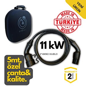 Elektrikli Araç Şarj Kablosu 11kw , 5mt, Tip2