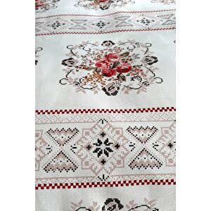 Tek Kişilik Kanaviçe Desenli Pike – Pudra | 160x240 Cm | %100 Pamuk