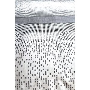 Alla Turca Çift Kişilik Modern Mozaik Desenli Pike – Gri | 200x240 Cm | %100 Pamuk