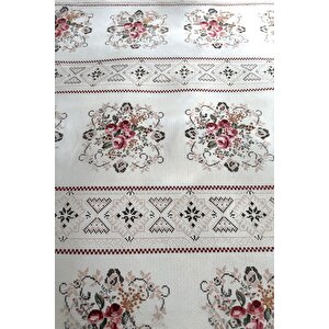 Çift Kişilik Kanaviçe Desenli Pike – Gül Kurusu | 200x240 Cm | %100 Pamuk