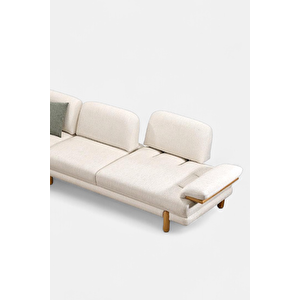 Niron Moda Köşe Koltuk – L Form, Yataklı, Ahşap Ayaklı, Kırlent Hediyeli (310x310 Cm)