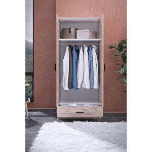 Abete-2 Kapılı 1 Çekmeceli Atlantik Çam Gardırop/179x76x45