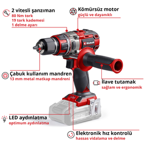 Professional Akülü Vidalama Tp-cd 18/80 Li Bl-solo 4514300 | Akü Hariç | 80 Nm