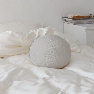 Ballo, Dekoratif Top Kırlent, Yastık, Çap 25 Cm, Bej Renk, Krl2502-40