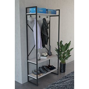 Echo Vestiyer Askılık Portmanto Ayakkabılık Çok Amaçlı Vestiyer Beyaz