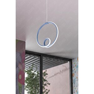 Mavi Modern Beyaz Ledli Avize Genç Çocuk Odası Avizesi