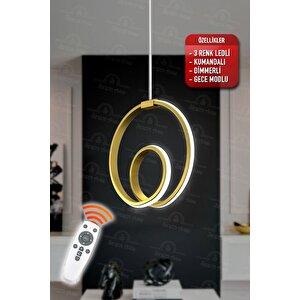 Eskitme Kumandalı 3 Renk Ledli Dimmerli Modern Ledli Avize