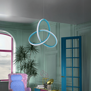 Mavi Modern Ultra Süper Beyaz Ledli Avize Çocuk Odası Avizesi Led Avize