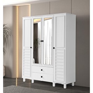 Ecem Mdf 4 Kapili Dolap-beyaz