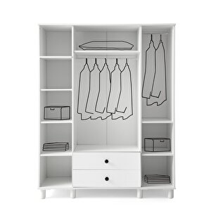 Ecem Mdf 4 Kapili Dolap-beyaz
