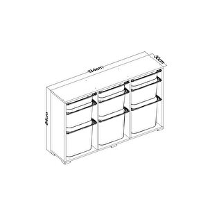 Bofi Ultra 3+3+3 Gri Beyaz Sepetli Çok Amaçlı Mutfak Kiler Dolabı