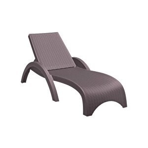Trk-860 Siesta Fiji Rattan Desenli Ayarlanabilir Lüks Şezlong Kahverengi