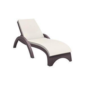 Trk-860 Siesta Fiji Bej Minderli Rattan Desenli Ayarlanabilir Lüks Şezlong Kahverengi