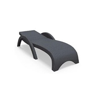 Trk-860 Siesta Fiji Rattan Desenli Ayarlanabilir Lüks Şezlong Koyu Gri