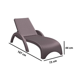 Trk-860 Siesta Fiji Rattan Desenli Ayarlanabilir Lüks Şezlong Kahverengi 2'li Set
