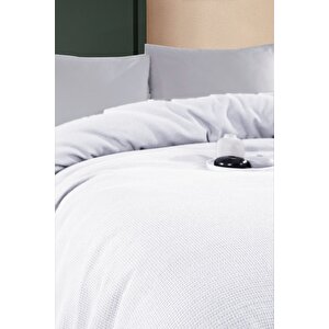 Renkli Gofret Desen Tek Kişilik Pike Yatak Örtüsü Otel Pike 160x230 Cm Beyaz