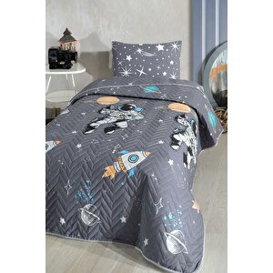Astronot Desenli Çocuk-genç Odası Tek Kişilik Pike-yatak Örtüsü Takımı 160 X 230 Cm (çarşafsiz)