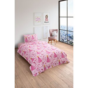 Gofret Detaylı Prenses Baskılı Çocuk-genç Odası Tek Kişilik Pike 160x230 Cm (1 Adet Yastık Kılıflı)