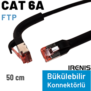 Irenis Cat6a U/ftp 90° Bükülebilir Kablo 50 Cm Siyah
