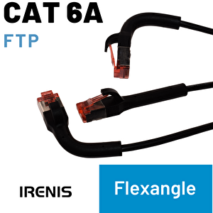 Irenis Cat6a U/ftp 90° Bükülebilir Kablo 50 Cm Siyah