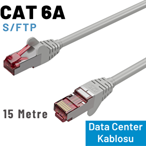 Irenis 15 Metre Cat 6a Kablo, S/ftp Ethernet Data Center Patch Kablo Gri
