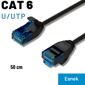 Cat6 U/utp Esnek Kablo, 50 Cm Siyah