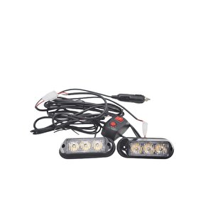 Çakar Lamba 3x2 Led 12w 12-24v Amber-amber / Lapa197