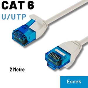 Cat6 U/utp Esnek Kablo, 2 Metre Beyaz