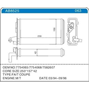 Kalori̇fer Radyatörü Fiat Tempra 95 01 Ti̇po 95 01 Alfa Romeo 145 95 01 146 94 01 155 92 97