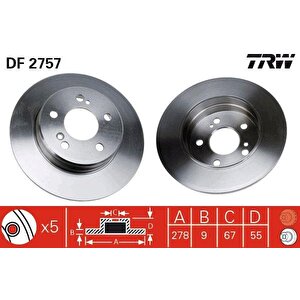 Fren Diski Arka Mercedes W202 W203 Cl203 W210 C208 W124