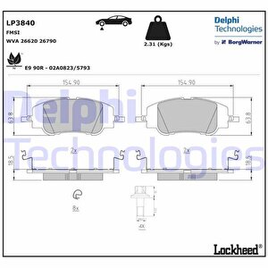 Ön Fren Balatasi Corsa F E 19 Mokka E 20 208 19 2008 19 C4 20 Ds3 18 302mm