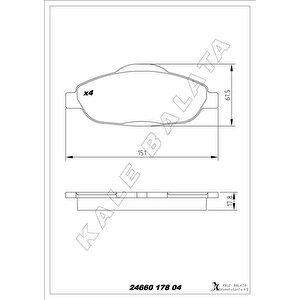 Ön Balata P308 1.4 1.6 Hdi̇ 2.0 Hdi̇ 07 P308 Sw 07 P308 Cc 1.6 Hdi̇ 09 P3008 13 1.6 Hdi-vti