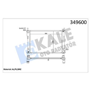 Motor Su Radyatoru Fiesta V Fusion 01 08 1.25 1.4 16v 1.6 16v Mazda Ii 1.4 16v 1.6 16v 02 Olcu 500 358 16