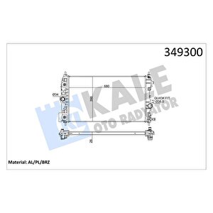 Radyatör Otomati̇k Astra J-zafira Tourer C-cruze 1.4-1.6 Al/pl/brz 680x397x28