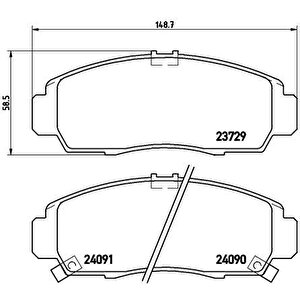 Ön Fren Balata Honda Civic 1.6l R16a2 Vtec Sedan Fd6 06-11 / 1.8l R18a2 Fd7 06-