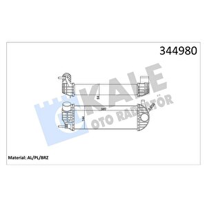 Turbo Radyatörü Intercooler Kng 1.5 Dci̇ 08 385x143x64 Al/pl/brz