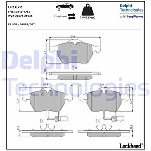 Ön Balata Fi̇şli̇ Büyük Ti̇p Passat-a4-a6 97-04 Gdb1307