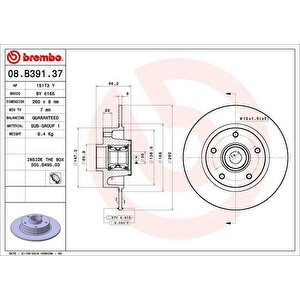 Arka Fren Di̇ski̇ Renault Megane Iv 15 Diş Cap: 260 Mm K:86 Mm 5 Deli̇k