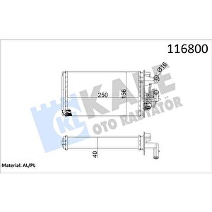 Kalori̇fer Radyatörü Tmpr 1.6-2.0 Musluksuz 2 Sira Al Pl Si̇stem