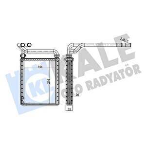Kalori̇fer Radyatörü Toyota Corolla 1.4l 4zz-fe Zze120 Vvti 02-06 1.6l 3zz-fe Zze121 Vvti 02-06 / Ver So 2.0l 1cd-ftv Cde120 02-04 - Alemi̇nyum
