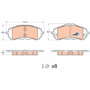 Ön Fren Balatasi 283mm Astra L 21 Combo E 18 Berlingo 18 Partner 18 308 Ii-iii 13 Rifter 18