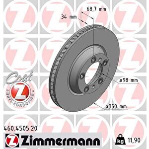Fren Diski On Sag Porsche Cayenne 9ya 17 Panamera 971 16 350 Mm - 34 Mm