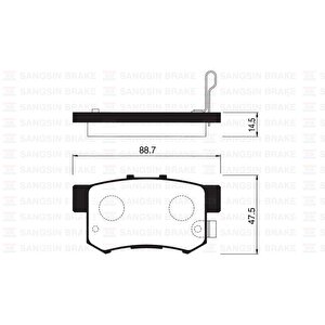 Arka Fren Balata Honda Accord 2.0l F20 90-98 / Civic 1.6l D16 Vtec Vti 01-05 / 1.4l 1.6l 96-01 / 1.6l R16a2 Vtec Sedan 06- / Legend 3.2l 91-96 / Suzuki Sx4 1.6l M16a Rw415 05-